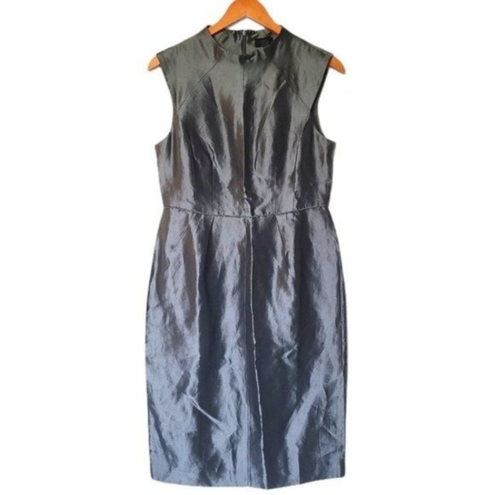 Banana Republic Monogram‎ Dress Gray Linen Silk 8